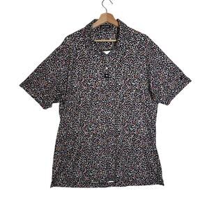 Bad Birdie Abstract Core Performance Golf Polo Drippity Drip Pattern Sz XL